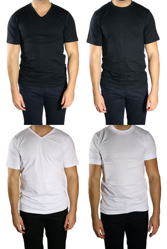 Shirt Herren Halbkragen T-Shirt Männer Muskelshirt Business Unterhemden DA2730 