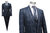 Muga Mens Suit Blue or Black Checked Slim-fit*5404*
